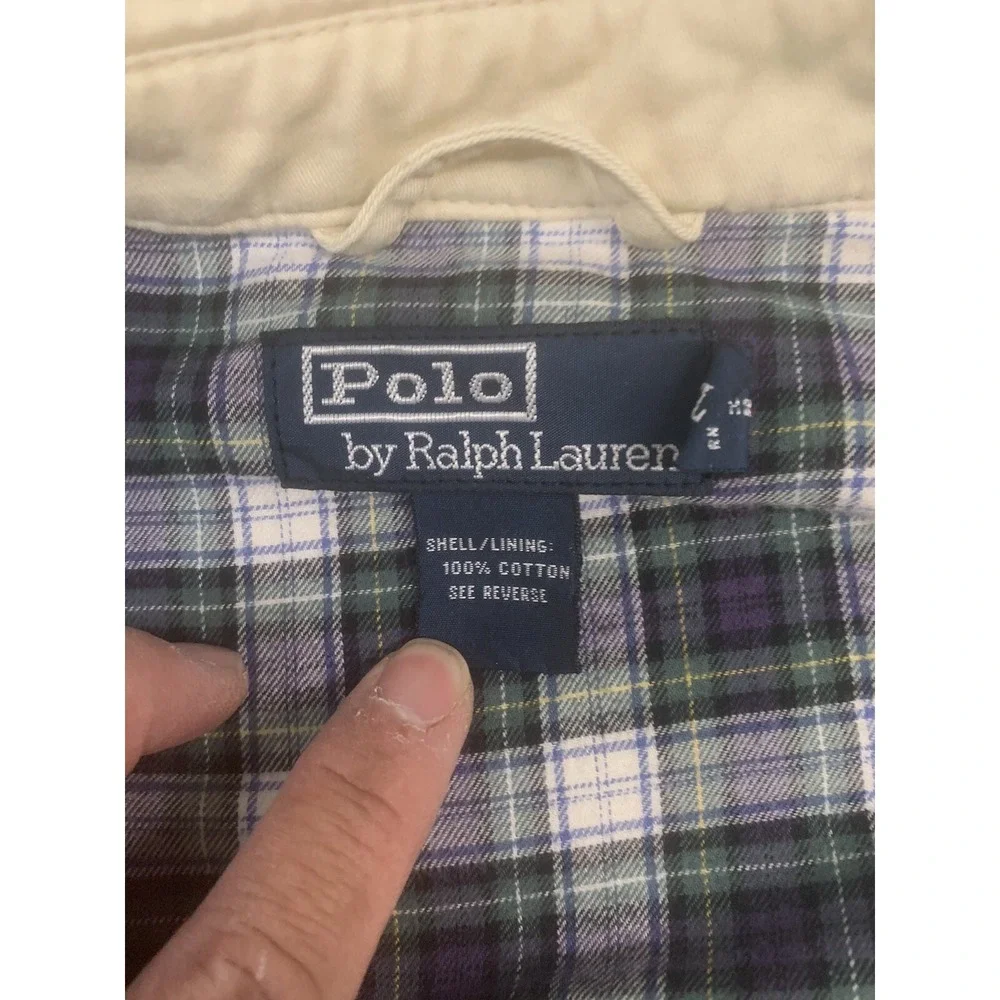Polo Ralph Lauren Golf Plaid Lined Zip Up Jacket Men's Large Beige 2XL